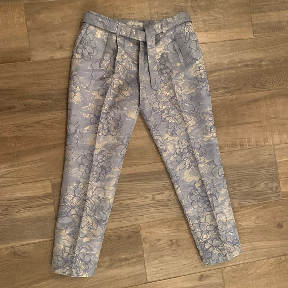 Tahari ASL Women's Metallic Jacquard Slim Pants in size petite 0 - Picture 3 of 15